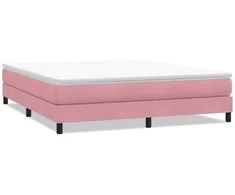 Box Spring Lova be čiužinio Rožinė 180x220 cm aksomas