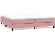 Box Spring Lova be čiužinio Rožinė 200x210 cm aksomas