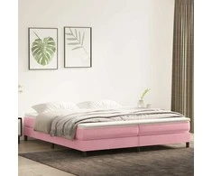 Box Spring Lova be čiužinio Rožinė 200x210 cm aksomas