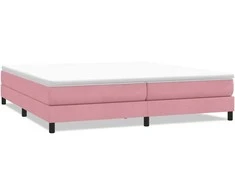 Box Spring Lova be čiužinio Rožinė 200x220 cm aksomas