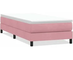 Box Spring Lova be čiužinio Rožinė 80x210 cm aksomas
