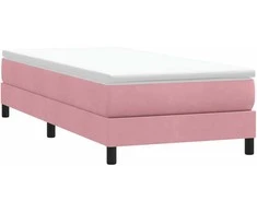 Box Spring Lova be čiužinio Rožinė 90x210 cm aksomas
