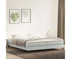 Box Spring Lova be čiužinio Šviesiai pilka 200x220 cm aksomas