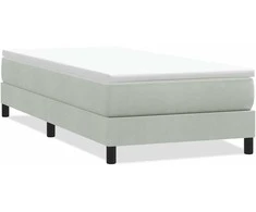 Box Spring Lova be čiužinio Šviesiai pilka 80x210 cm aksomas