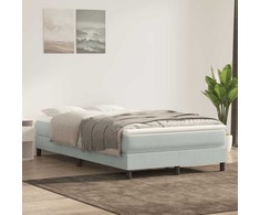 Box Spring Lova be čiužinio Šviesiai pilka 120x220 cm aksomas