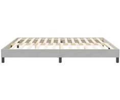Box Spring Lova be čiužinio Šviesiai pilka 200x220 cm aksomas