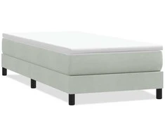 Box Spring Lova be čiužinio Šviesiai pilka 90x210 cm aksomas