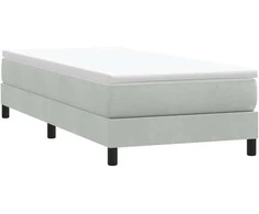 Box Spring Lova be čiužinio Šviesiai pilka 100x210 cm aksomas