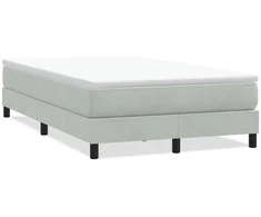 Box Spring Lova be čiužinio Šviesiai pilka 120x210 cm aksomas