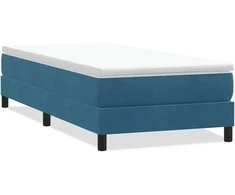 Box Spring Lova be čiužinio Tamsiai mėlyna 80x210 cm aksomas