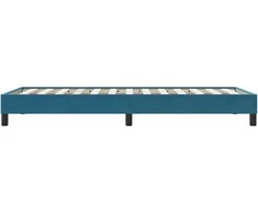 Box Spring Lova be čiužinio Tamsiai mėlyna 100x210 cm aksomas