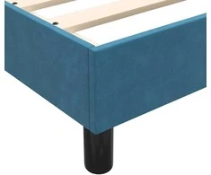 Box Spring Lova be čiužinio Tamsiai mėlyna 120x220 cm aksomas