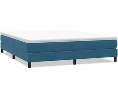 Box Spring Lova be čiužinio Tamsiai mėlyna 180x220 cm aksomas