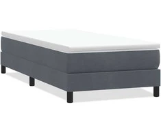 Box Spring Lova be čiužinio Tamsiai pilka 100x210 cm aksomas