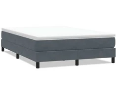 Box Spring Lova be čiužinio Tamsiai pilka 140x220 cm aksomas