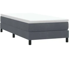 Box Spring Lova be čiužinio Tamsiai pilka 100x210 cm aksomas