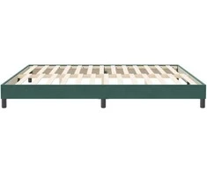 Box Spring Lova be čiužinio Tamsiai žalia 200x220 cm aksomas