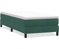 Box Spring Lova be čiužinio Tamsiai žalia 90x210 cm aksomas