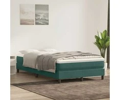 Box Spring Lova be čiužinio Tamsiai žalia 120x220 cm aksomas