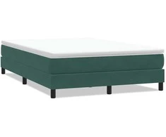Box Spring Lova be čiužinio Tamsiai žalia 140x220 cm aksomas