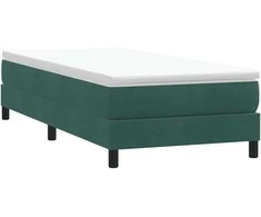 Box Spring Lova be čiužinio Tamsiai žalia 80x210 cm aksomas