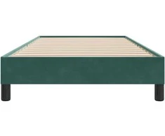 Box Spring Lova be čiužinio Tamsiai žalia 80x210 cm aksomas