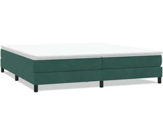Box Spring Lova be čiužinio Tamsiai žalia 200x210 cm aksomas