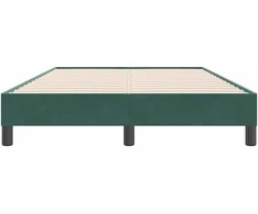 Box Spring Lova be čiužinio Tamsiai žalia 120x220 cm aksomas