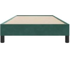 Box Spring Lova be čiužinio Tamsiai žalia 100x210 cm aksomas
