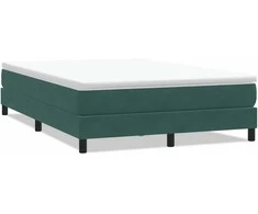 Box Spring Lova be čiužinio Tamsiai žalia 160x220 cm aksomas