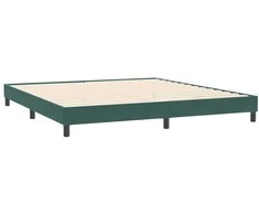 Box Spring Lova be čiužinio Tamsiai žalia 200x220 cm aksomas