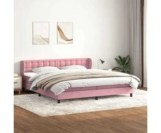 Box Spring Lova su čiužiniais Rožinis 180x210 cm Velvet