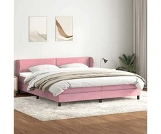 Box Spring Lova su čiužiniais Rožinis 180x210 cm Velvet