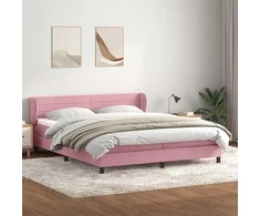 Box Spring Lova su čiužiniais Rožinis 180x210 cm Velvet