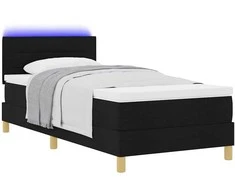 LED Čiužinio Lova su LED juostelėmis Juodas 80 x 200 cm audinys