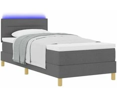 LED Čiužinio Lova Tamsiai pilka 90 x 200 cm audinys