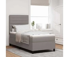 Kiemas lova su čiužiniu su LED Taupe 90 x 200 cm audinys