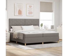 LED Čiužinio Lova su čiužiniu Taupe 200 x 200 cm audinys