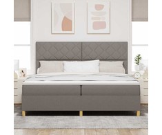 LED Čiužinio Lova su galvūgalio Tortora 200 x 200 cm audinys