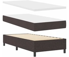 Kiemas lova su galvūgalio Tamsiai rudas 90 x 200 cm audinys