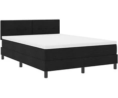 Kiemas lova su LED juostelėmis Juoda 140 x 200 cm audinys
