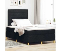 LED Čiužinio Lova su čiužiniu Juoda 120 x 190 cm audinys