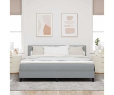 Kiemas lova su pagalve Šviesiai pilka 180 x 200 cm audinys