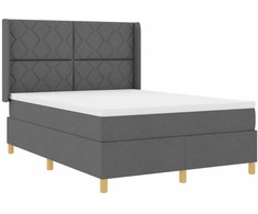 Kiemas lova su LED juostelėmis Pilka 140 x 200 cm audinys