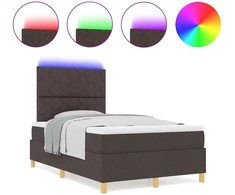 LED Čiužinio Lova Tamsiai rudas 120 x 200 cm audinys