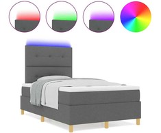 LED Čiužinio Lova Tamsiai pilka 120 x 190 cm audinys
