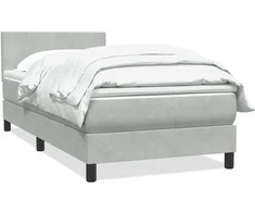 Box Spring Lova su čiužiniu Šviesiai pilka 90x210 cm Velvet