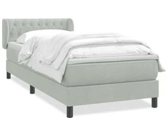 Waszemeble Box Spring Lova su čiužiniu Šviesiai pilka 90x210 cm Velvet
