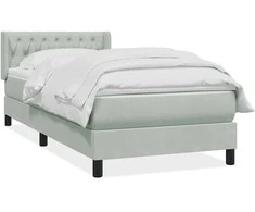Box Spring Lova su čiužiniu Šviesiai pilka 90x210 cm Velvet