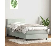 Box Spring Lova su čiužiniu Šviesiai pilka 90x210 cm Velvet